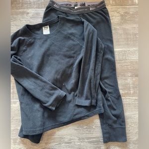 REI midweight black base layer size 6-7 bottoms and size 8 top